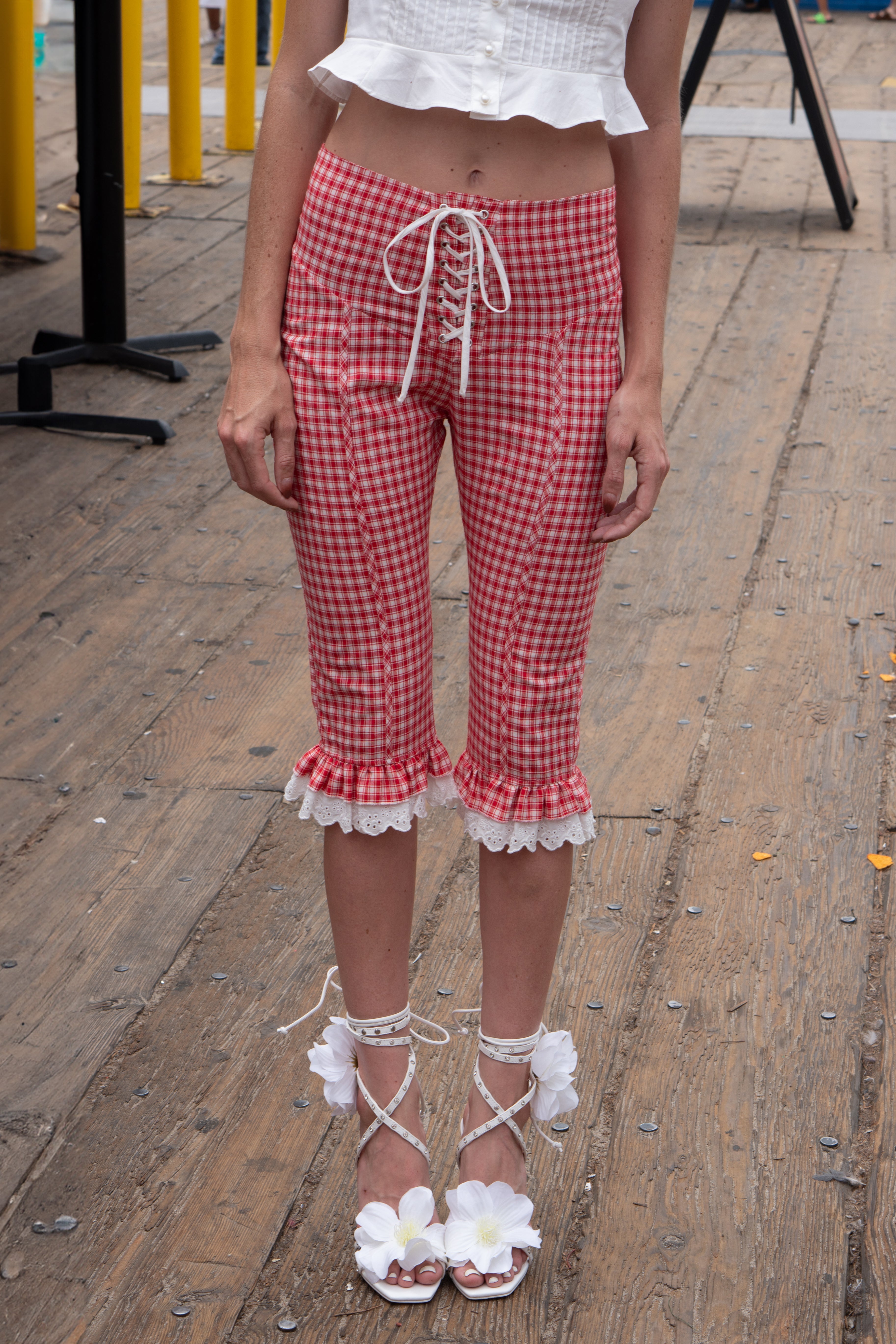 In Bloom Trouser I Red Gingham-Serpenti Apparel