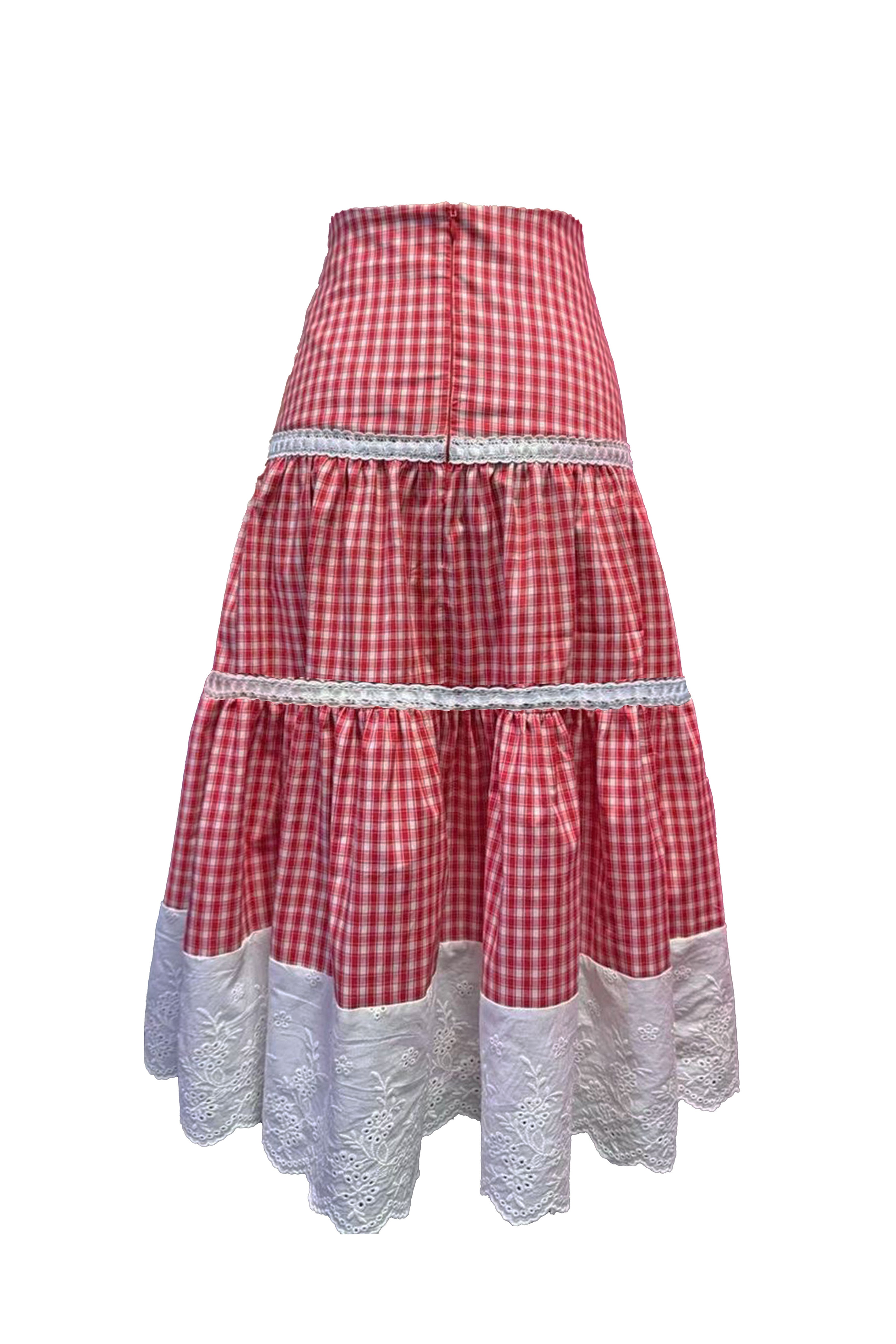The Gingham Contadina Skirt-Serpenti Apparel