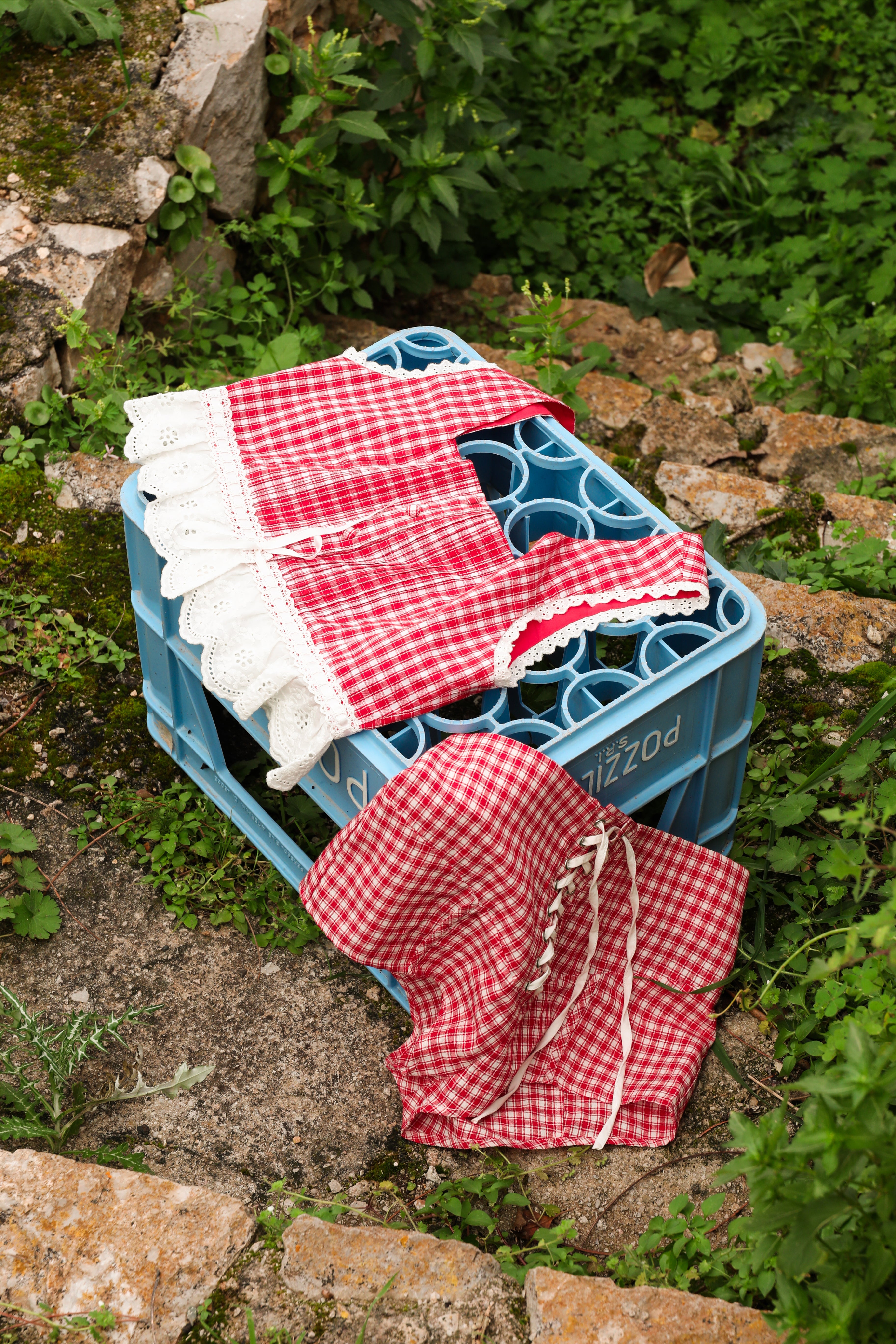 The Gingham Contadina Blouse