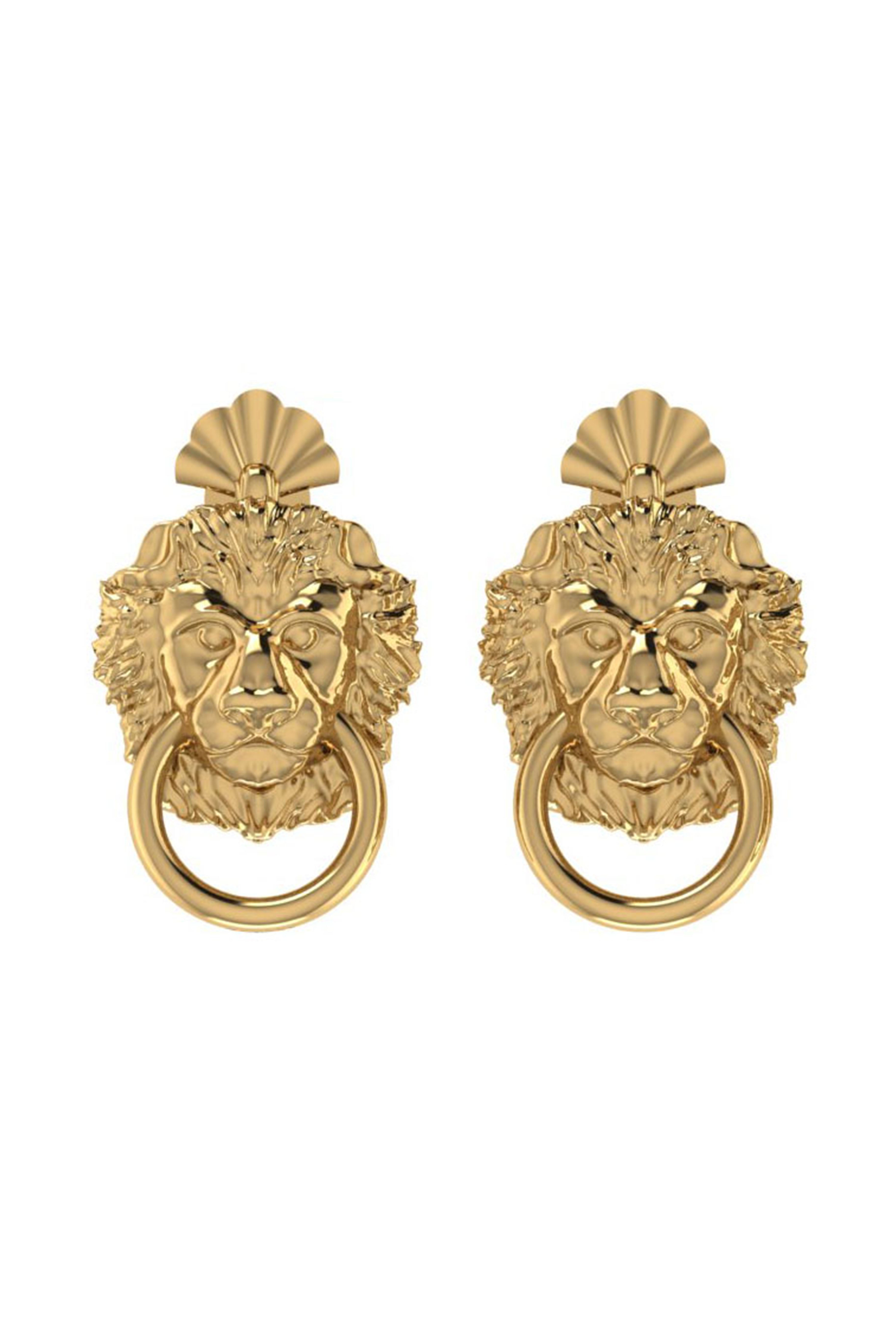 The Leone Door Knocker Earrings-Serpenti Apparel
