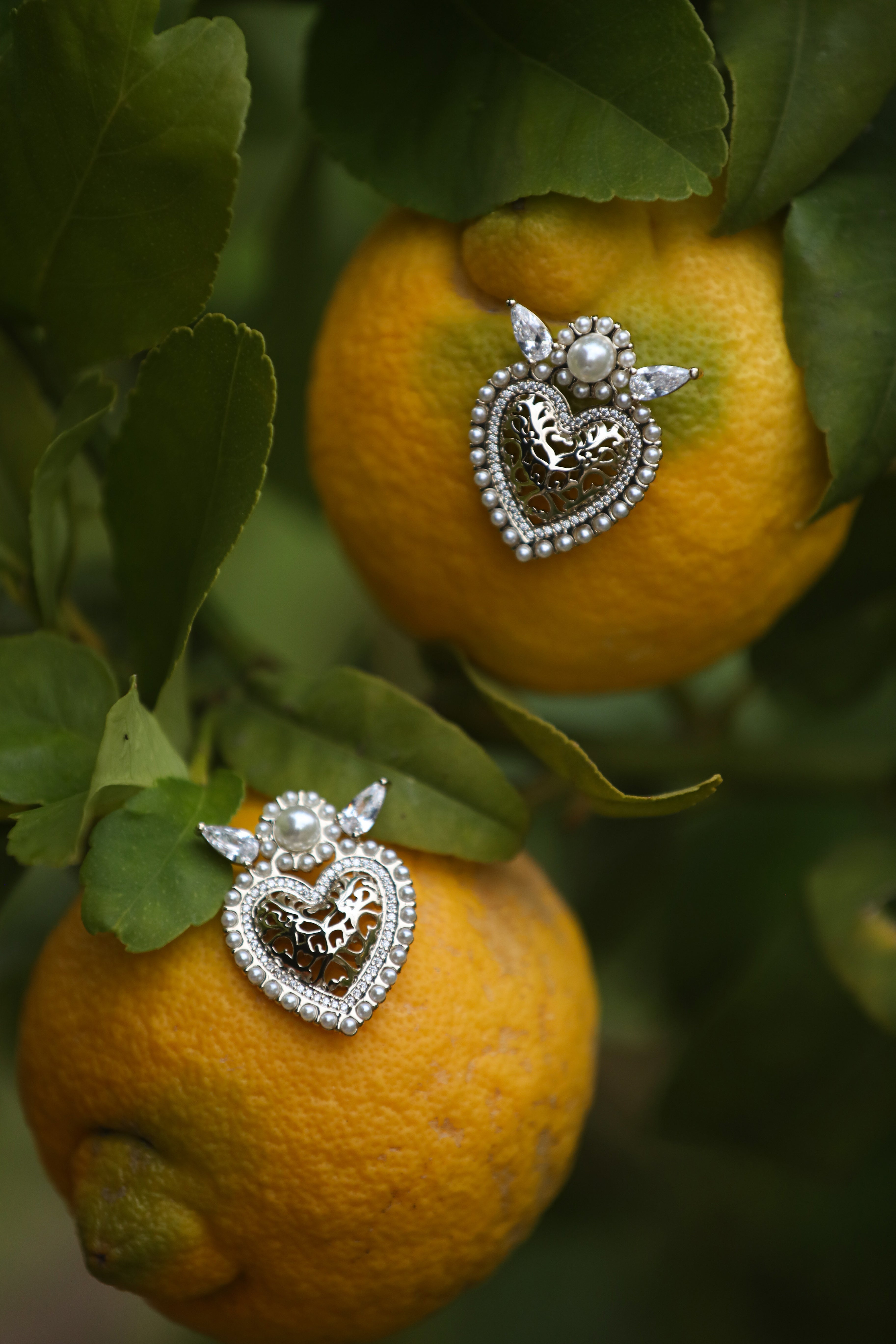 The Heart Diamante Earrings-Serpenti Apparel