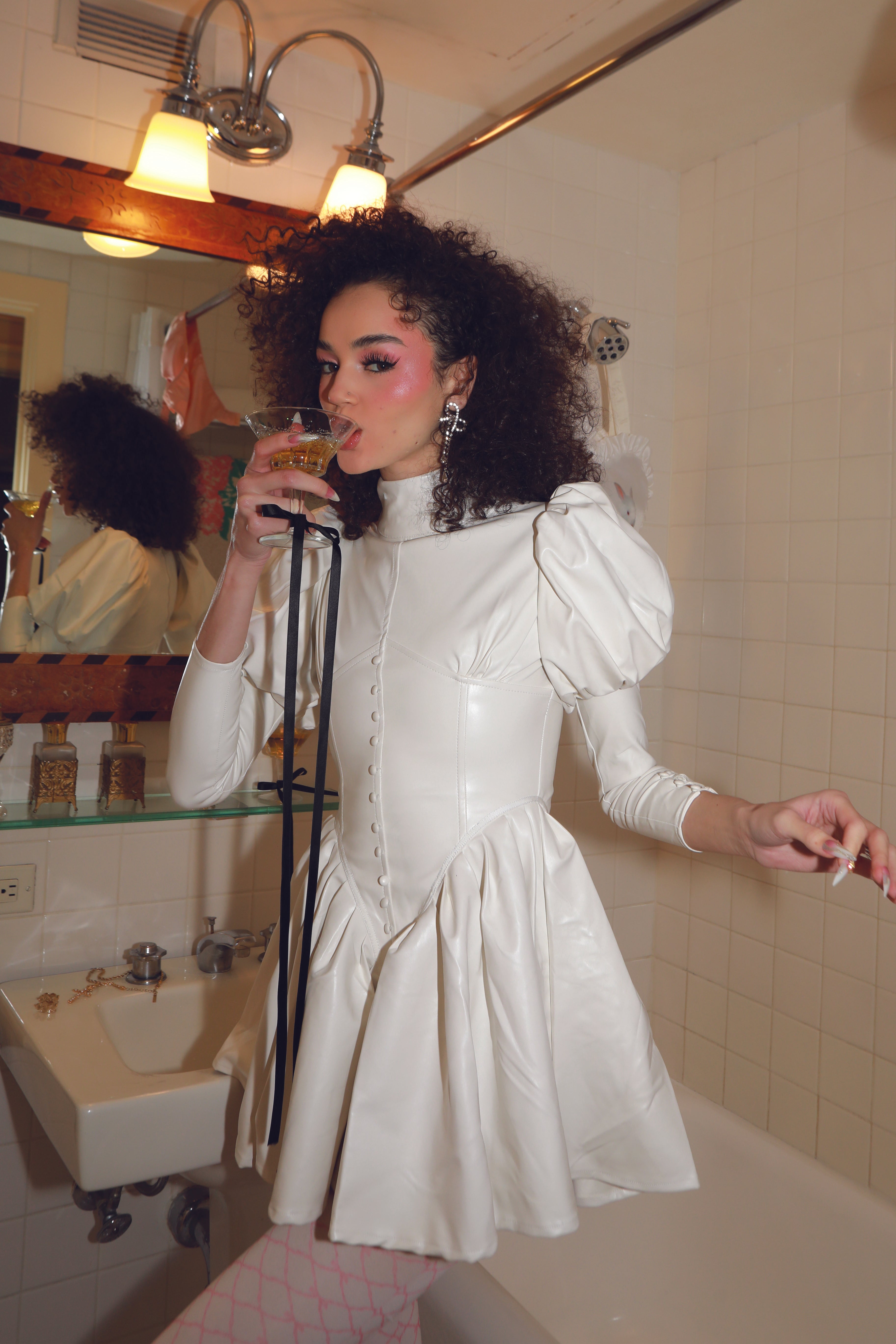 The Torino Dress - White-Serpenti Apparel