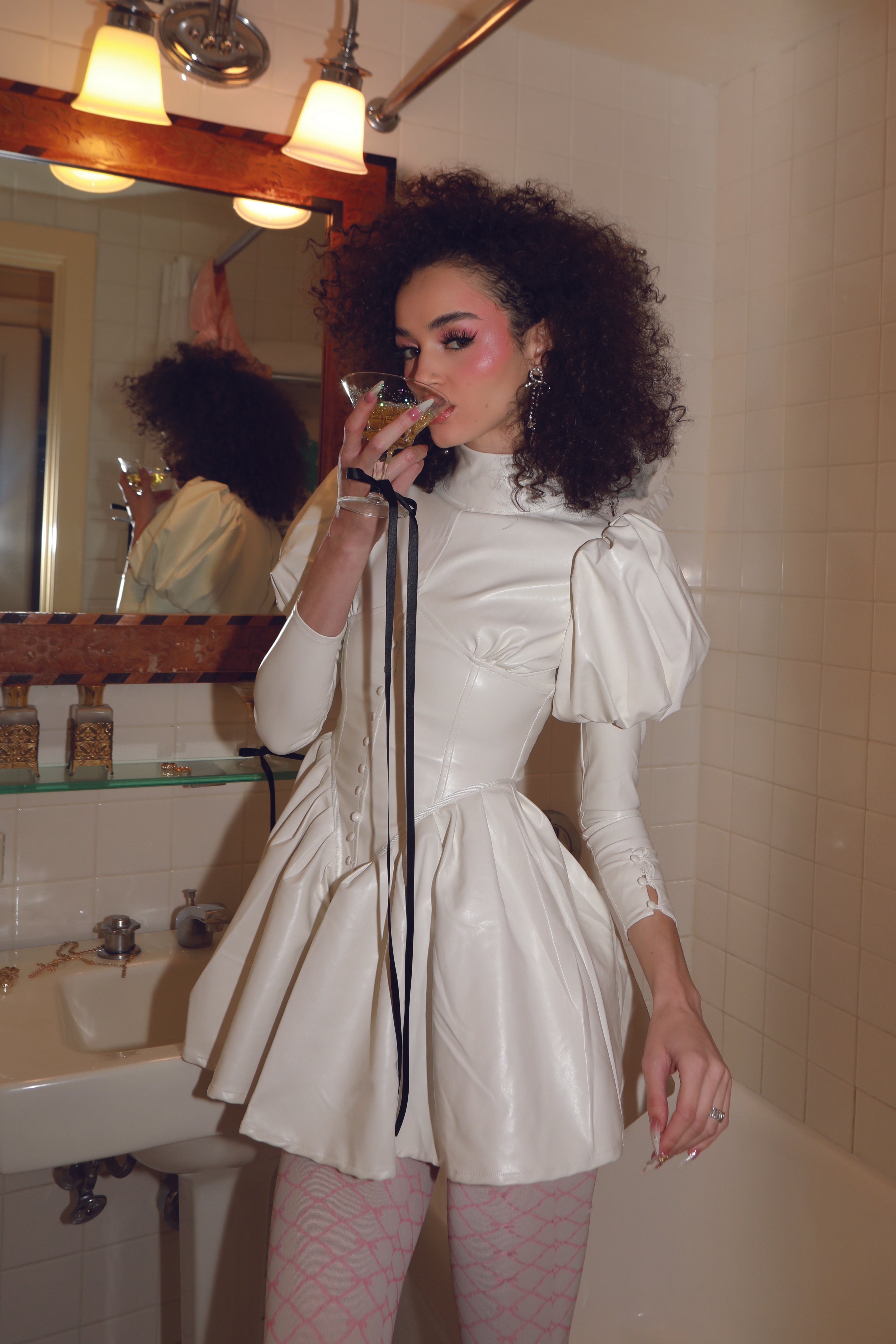 The Torino Dress - White-Serpenti Apparel