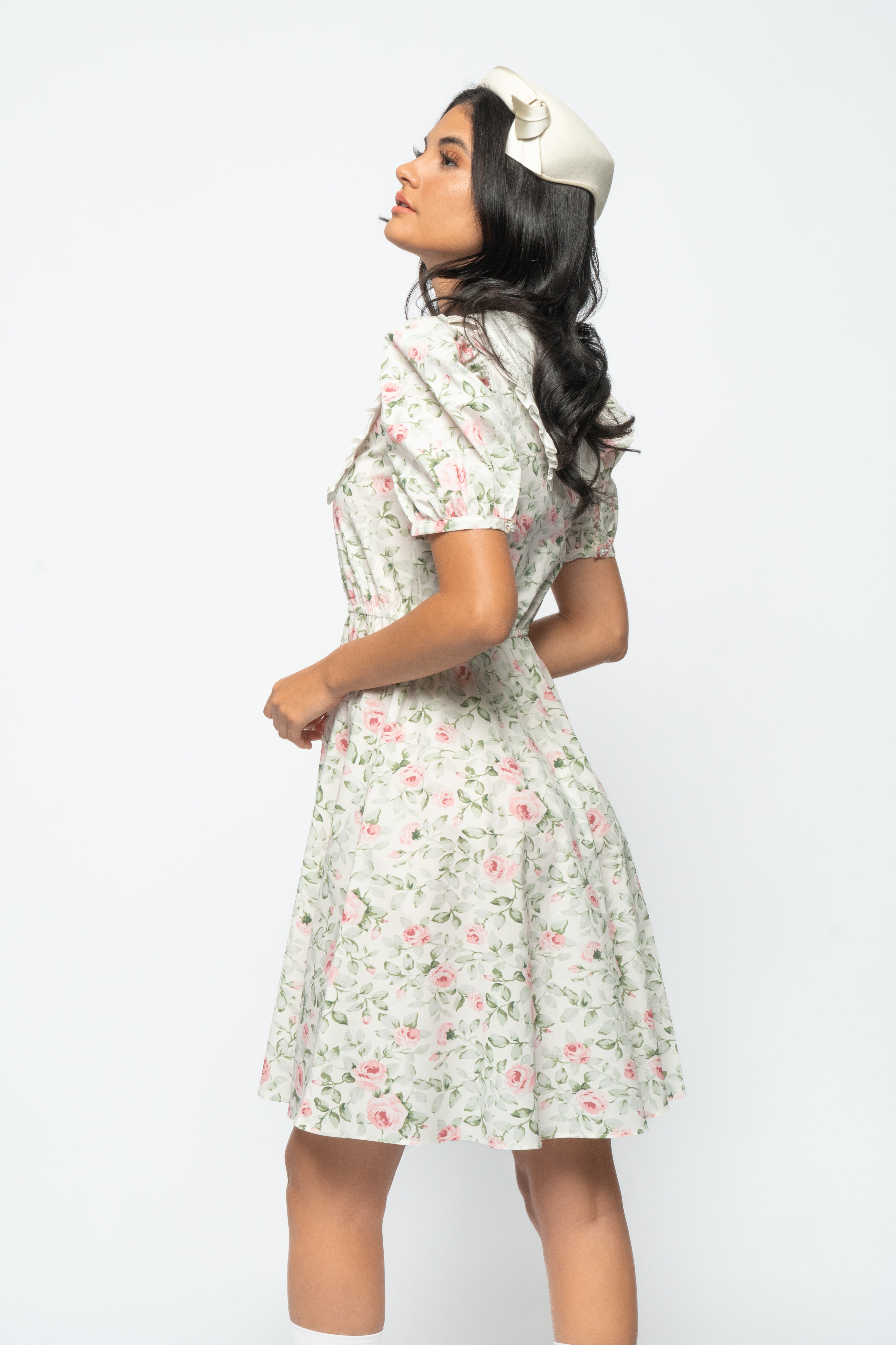 The Mary Elizabeth Dress - Rose Print-Serpenti Apparel