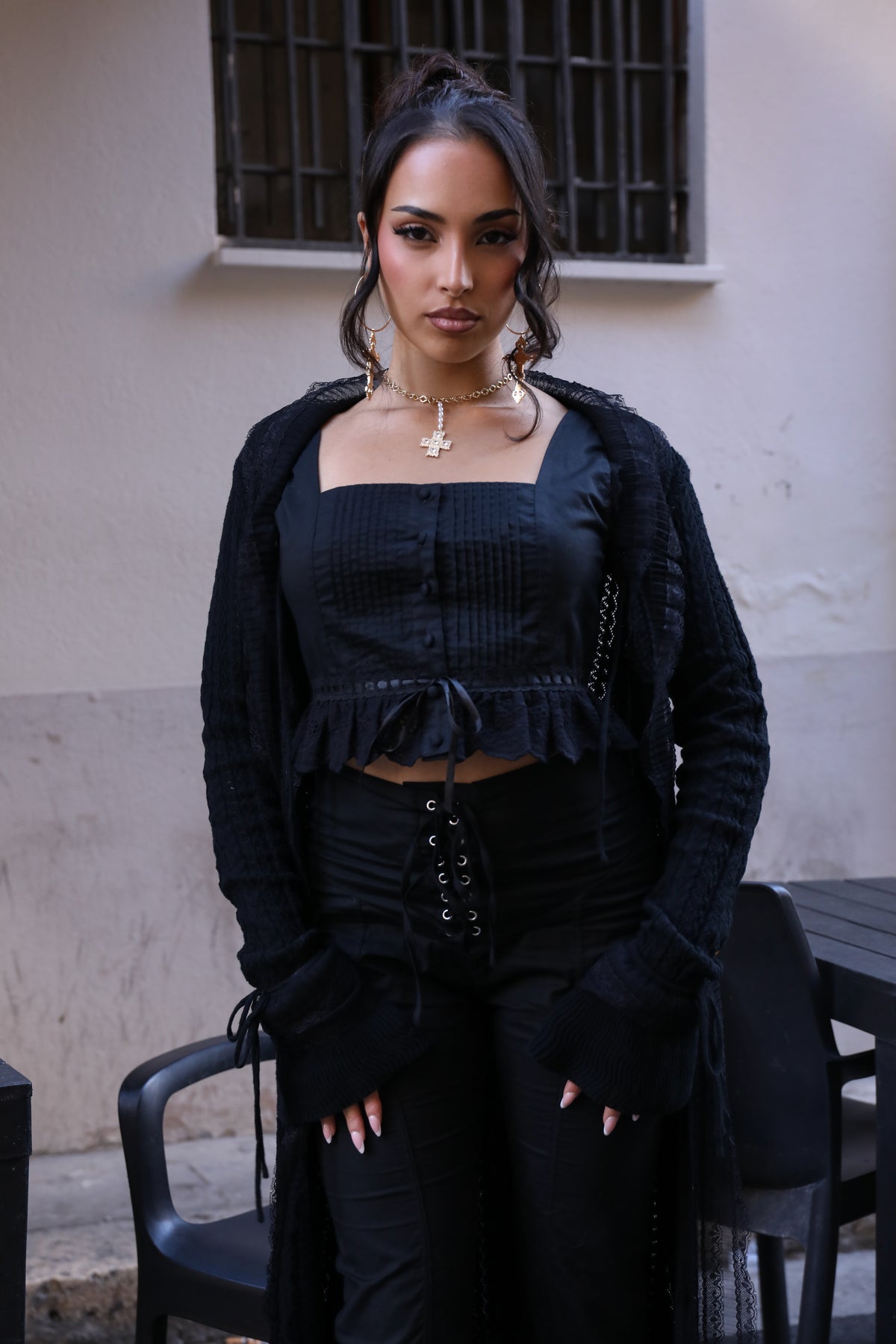 The Contadina Blouse I Black