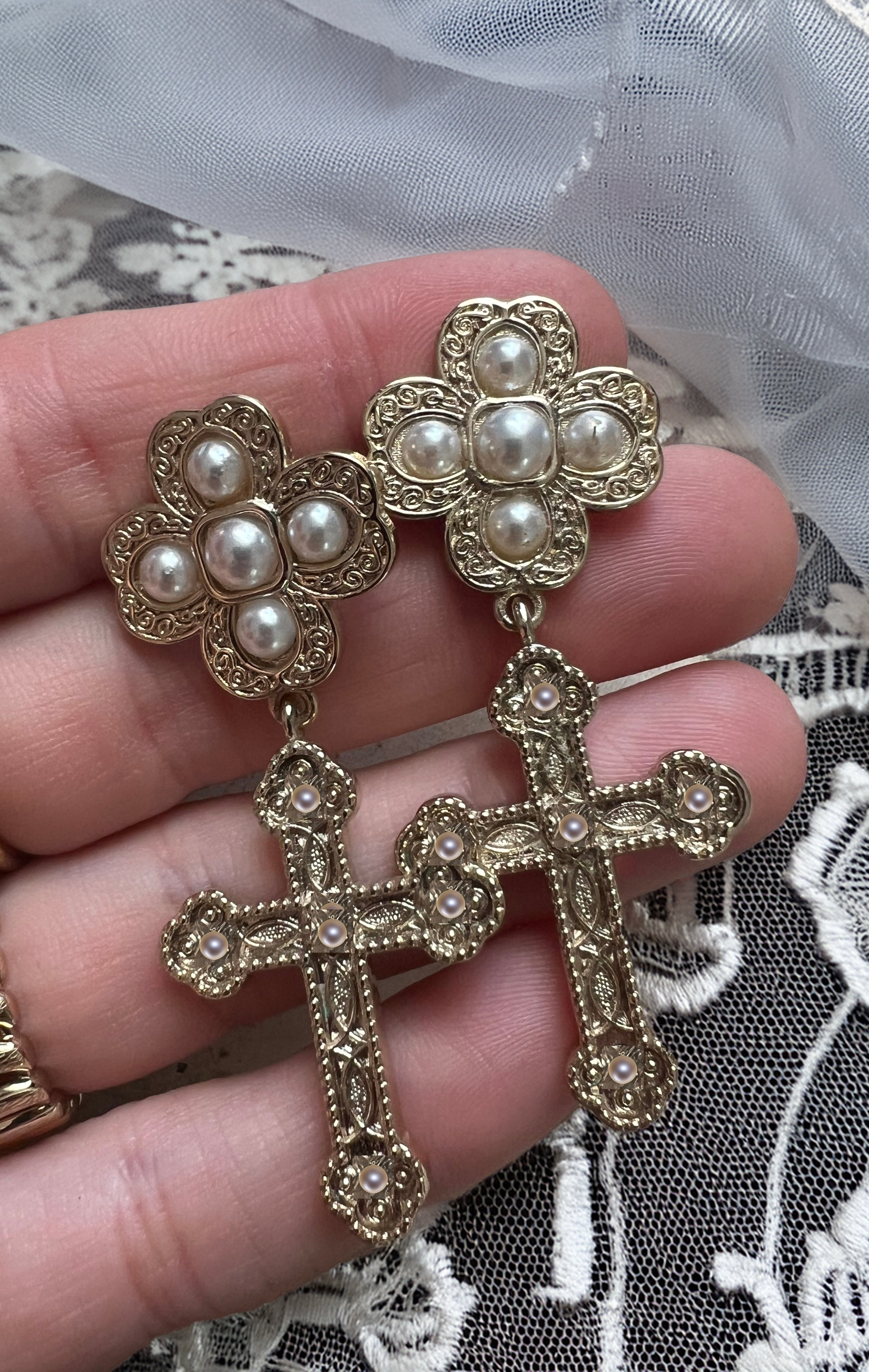 The Santa Maria Cross Earrings